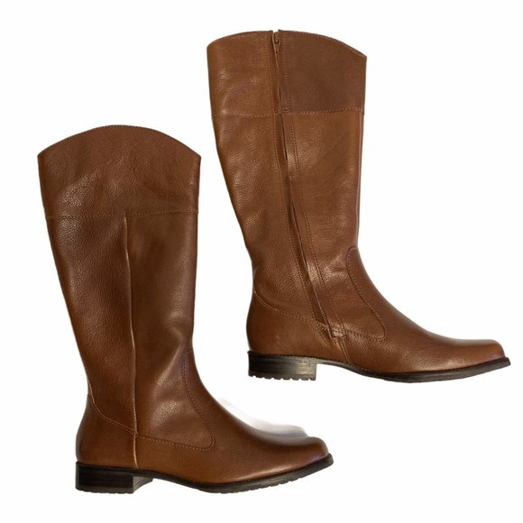 LL Bean Brown Leather Riding Boots 8.5 Full Zip - Picture 5 of 9